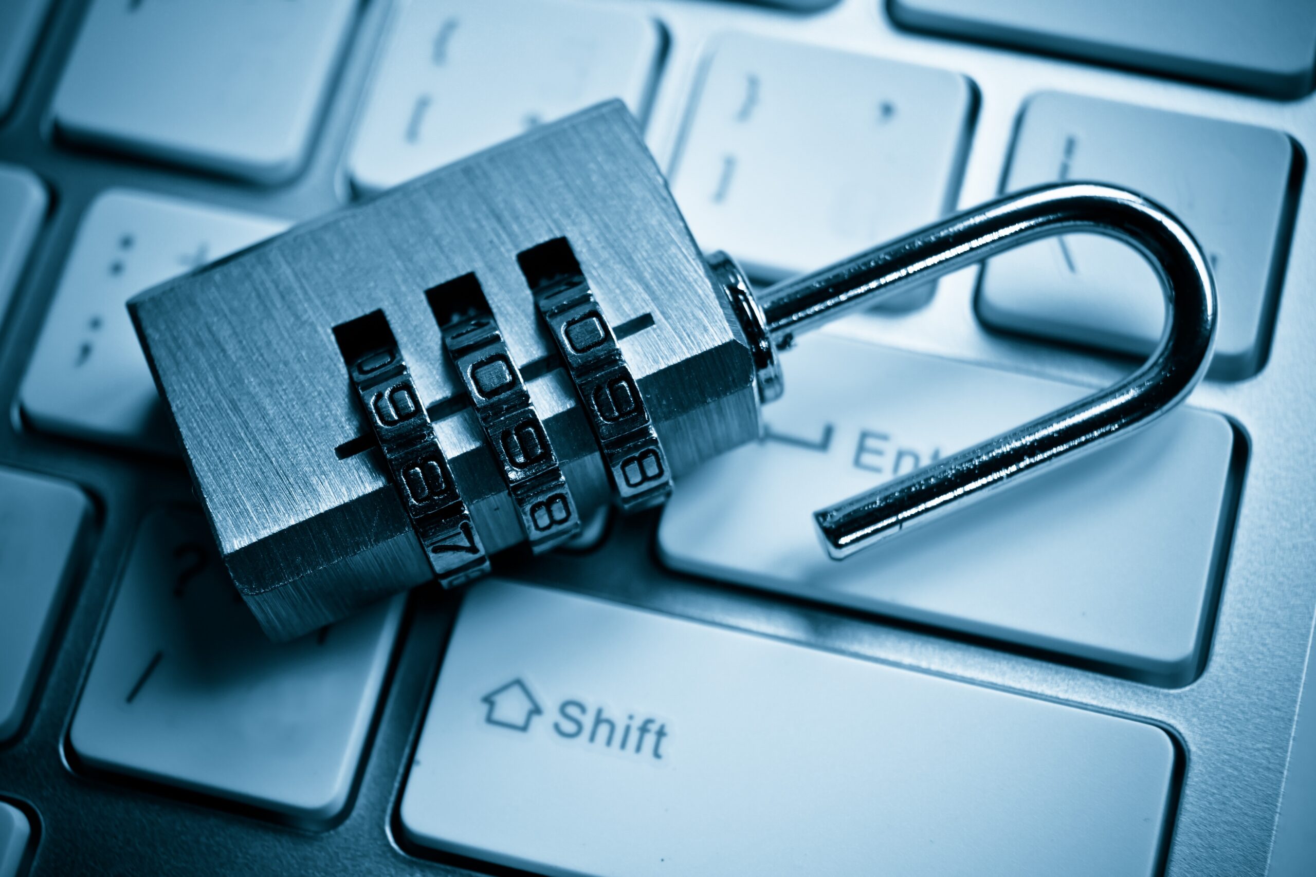 Padlock on keyboard (data protection)