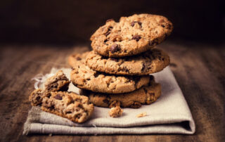 stack of chocolate chip cookies