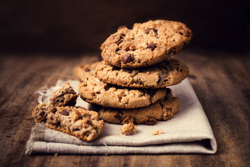 stack of chocolate chip cookies