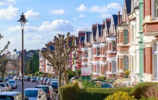 terraced housing in a suburban street