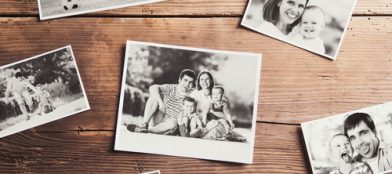 black and white family photos