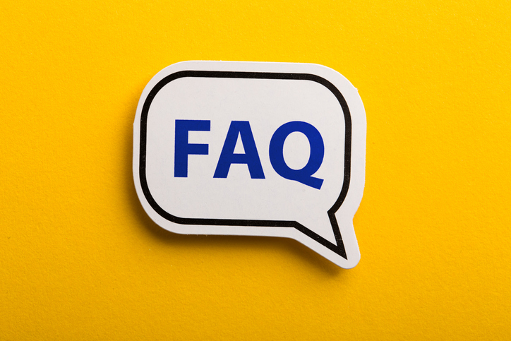 FAQ Speech Bubble Isolated On Yellow Background