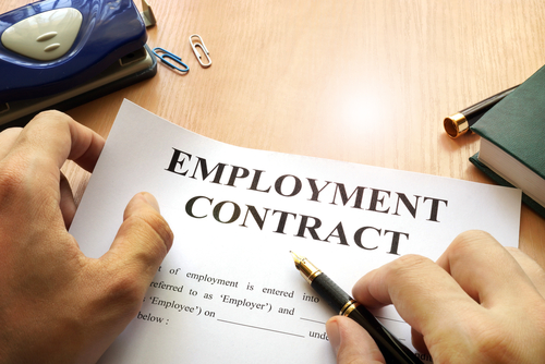 employment contract with pen