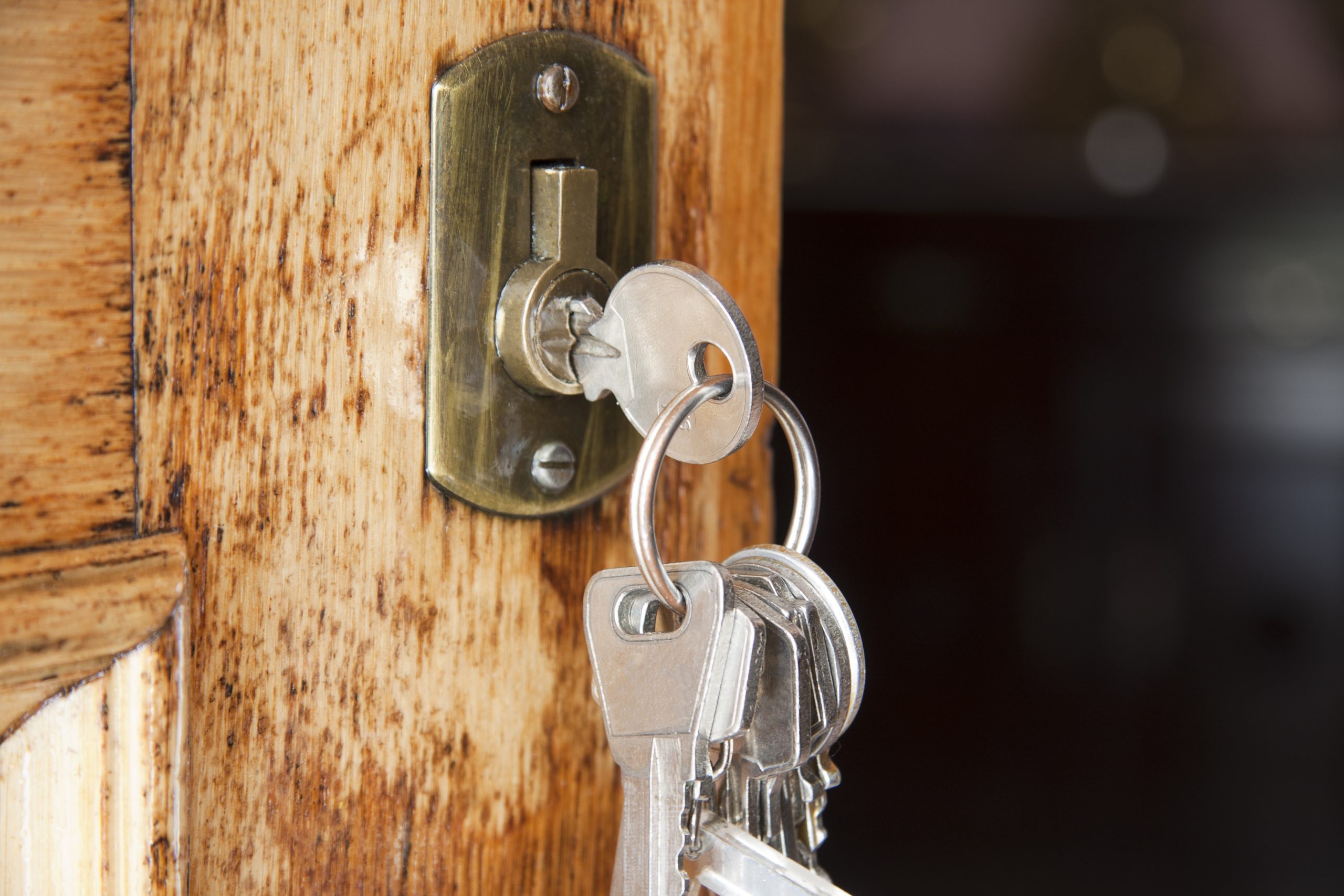 keys in a front door