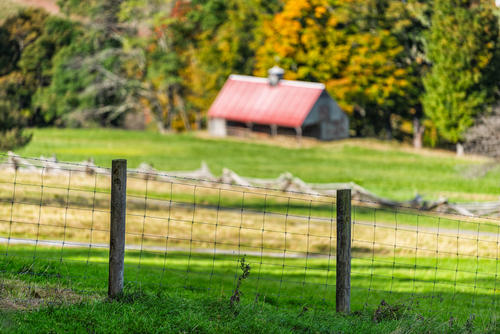 Fencing around rural building