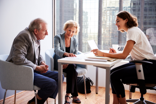 meeting with elderly couple